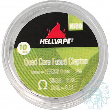 Coils Hellvape Fused Clapton Quad Core Ni80 Prebuilt single 0.28 ohm/dual 0.14 ohm