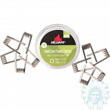 Coils Hellvape Fused Clapton Quad Core Ni80 Prebuilt single 0.28 ohm/dual 0.14 ohm