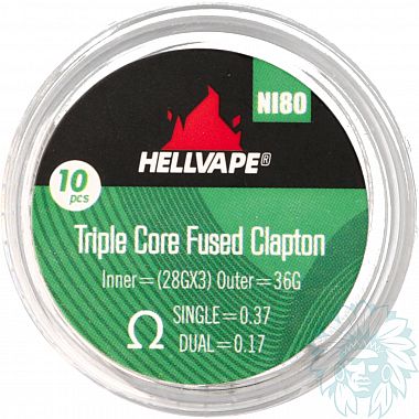 Coils Hellvape Fused Clapton Triple Core Prebuilt single 0.37 ohm/dual 0.17 ohm