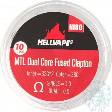 Coils Hellvape Fused Clapton Ni80 MTL Dual Core Prebuilt single 1 ohm/dual 0.5 ohm