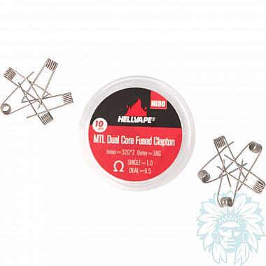 Coils Hellvape Fused Clapton Ni80 MTL Dual Core Prebuilt single 1 ohm/dual 0.5 ohm