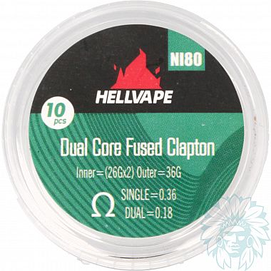 Hellvape Fused Clapton Dual Core Prebuilt single 0.36 ohm/dual 0.18 ohm coils