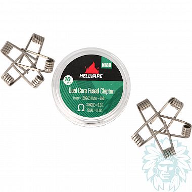 Hellvape Fused Clapton Dual Core Prebuilt single 0.36 ohm/dual 0.18 ohm coils