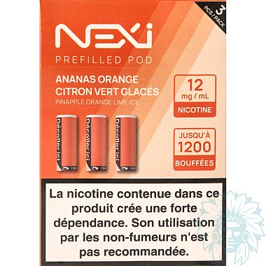 Aspire Nexi Ananas Orange Citron Vert Glacés (Pineapple Orange Lime Ice) cartridge (3 pack)